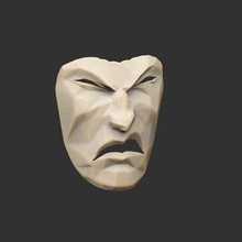 las máscaras de la emoción x9 juego props el bostezo guiño sorpresa sonrisa neutral máscara reír miedo fábula asco enojado 3d print model - Mito3D