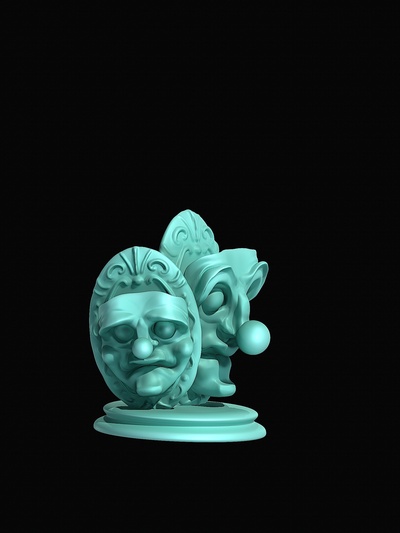 masks of my canival chess game carnival 3d print model - Mito3D