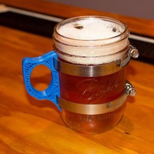 mason jar tasse de poignée la maison bière mise en conserve café verre l'imprimante 3d cuisine salle à manger 3d print model - Mito3D