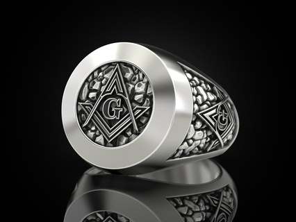 Duvarcı adam yüzük nv takı mason Illuminati Masonik Masonlar Yazdır 3d basılı mücevher yazdırılabilir yüzükler tasarım altın baskı prototip oluşturma gümüş 3d print model - Mito3D