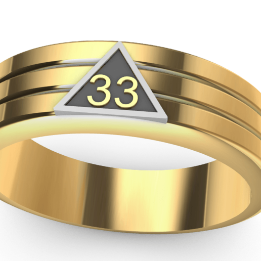 mason ring 33 jewelry anonymity 3D print model - Mito3D