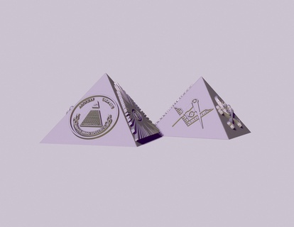 Masonik Illuminati piramit semboller kafatası kemikler görme pusula bölen heykelcik heykel 3d print model - Mito3D