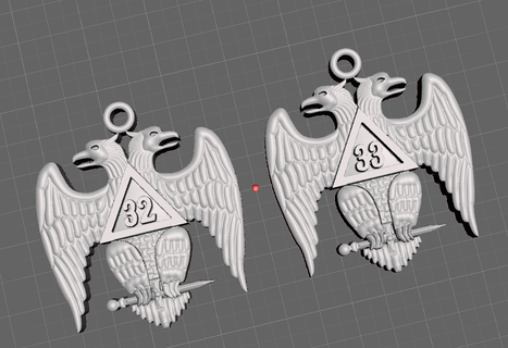 masonic pendant eagle earring charms earrings jewellery masons 3d print model - Mito3D