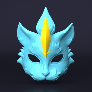 masque cat - mask oni samurai japanese hannya collection decoration cosplay festival game demon myths 3d print model - Mito3D
