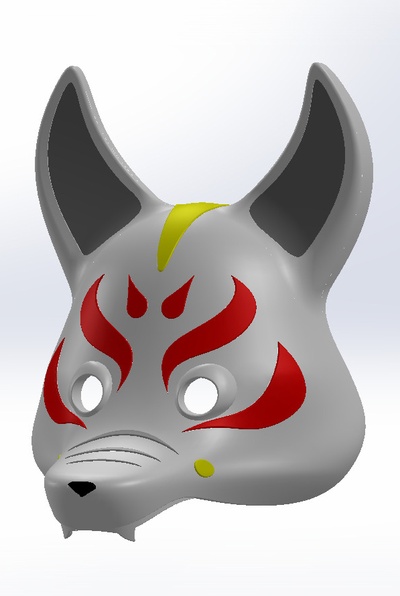 mascarade mode masque loup loup japonais 3d print model - Mito3D