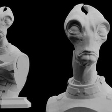 mass andromeda salarian statue figure alien effect bust 3d print model - Mito3D