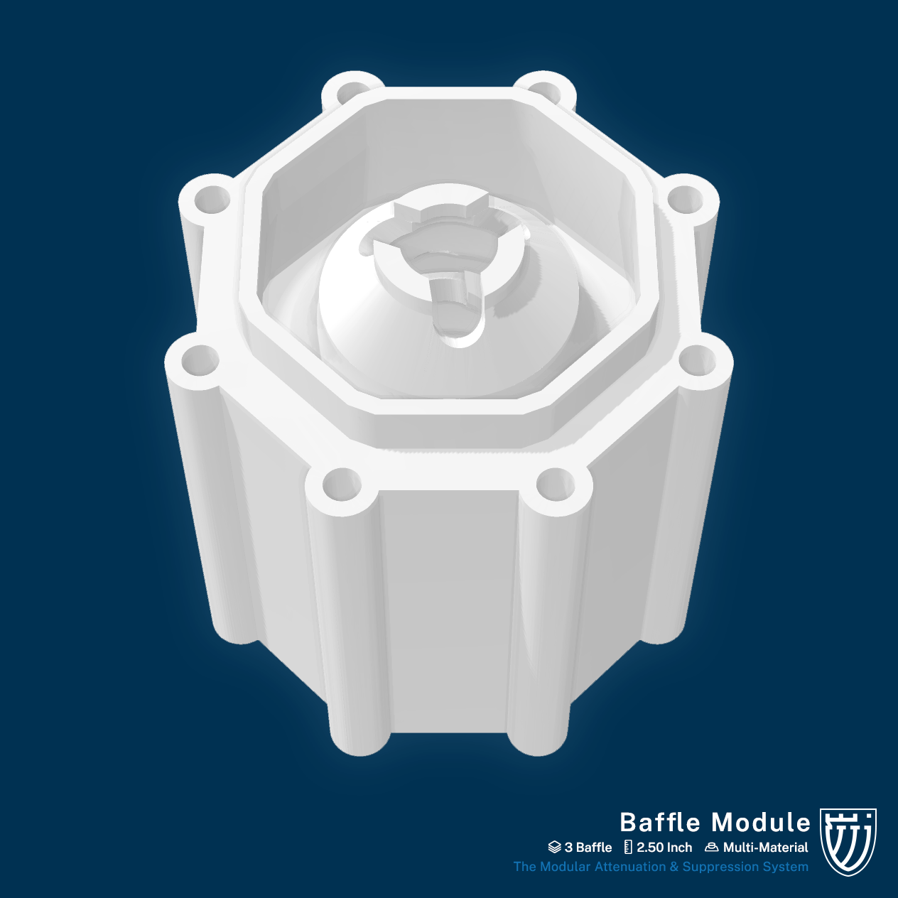 mass baffle module 250 Various suppressor 3D print model - Mito3D