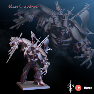 mass gravehost miniature undead zombie skeleton flesh golem colossus 3d print model - Mito3D