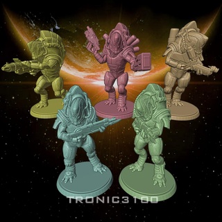 Masse Krogan Kader Miniatur Pack Tischplatte Spiele 3d me2 me3 Soldat Wrex Krieg Hammer d20 dnd Mini 40 42k 3d print model - Mito3D