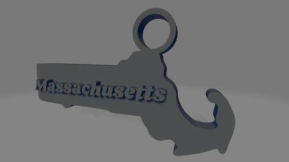 massachusetts keychain keys usa america united states state souvenir american boston worcester springfield 3d print model - Mito3D