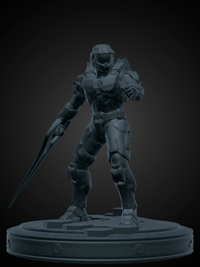 maestro jefe arte personaje esculpir aureola haloinfinito principal xbox videojuegos bungie espartano 3d print model - Mito3D