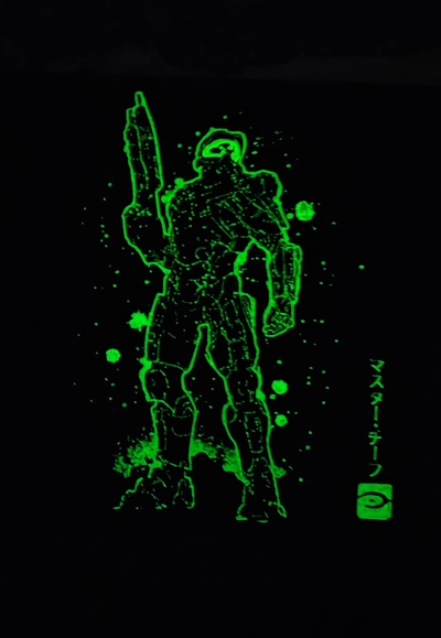 master chief 3d painting - phosphorescent halo design gamer decoration  art box printing video games spartan sci-fi led light geek art gaming wall infinite figure culture armor science fiction 3d print model - Mito3D