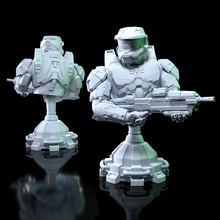Maestro jefe busto Arte aureola infinito sci fi soldado espacio martillo guerra mesa armadura cortana arma ventilador juego 3d print model - Mito3D