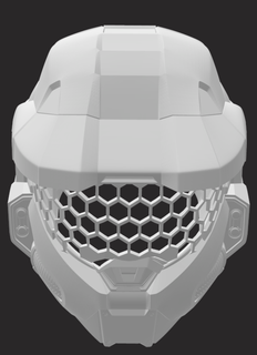 master chief wearable helmet quarter sliced 3d print model - Mito3D