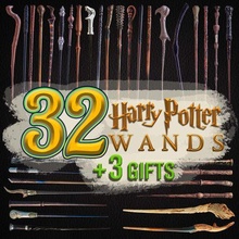 Maître collection harry potier 32 baguettes +3 cadeau Jeu baguette magique Malefoy Voldemort poudlard ollivandres Albus Dumbledore Hermione Granger fantastique bêtes gellert Grindelwald sorcier jk 3d print model - Mito3D