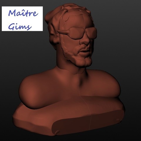 master gims Sänger Kunst bella Brust portrait Weihnachten ape die Büste cantante maestro retrato navidad 3D print model - Mito3D