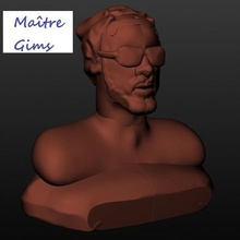 maestro gims cantante art bella de pecho retrato navidad ape el busto 3d print model - Mito3D