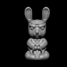 maestro de conejo art mascota animal perro furios enojado lindo pequeño huevo el karate sensei bunny la pascua 3d print model - Mito3D