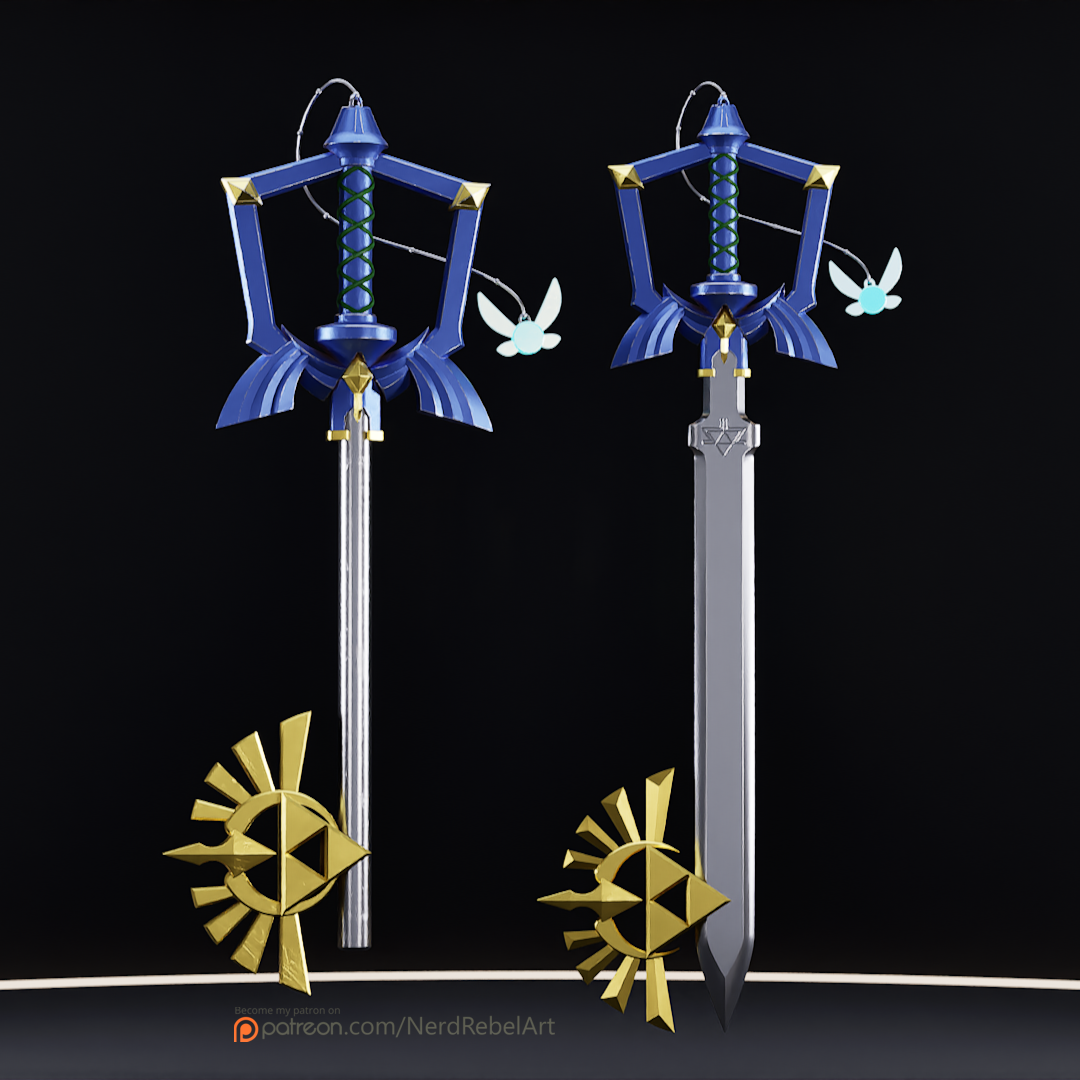 maître épée keyblade zelda hollypolly kh royaume cœurs lien 3D print model - Mito3D