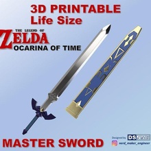 master sword zelda ocarina time life size legend of link triforce games gaming cosplay nintendo props n64 64 ganondorf ganon hyrule replica zeldacosplay oot tloz 3d print model - Mito3D