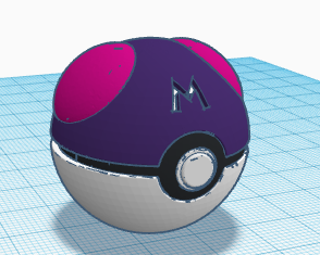 masterball pok palla lun 3d print model - Mito3D