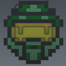 masterchief helmet pixelart videogames xbox game halo spartan pixel keychain 3d print model - Mito3D