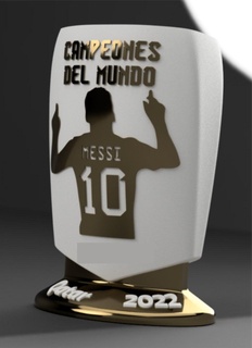 companheiro Argentina campeão messi ouro 3d print model - Mito3D