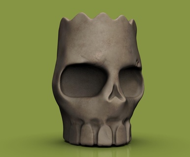 camarade bart crâne simpsons Renard étoile 3d print model - Mito3D