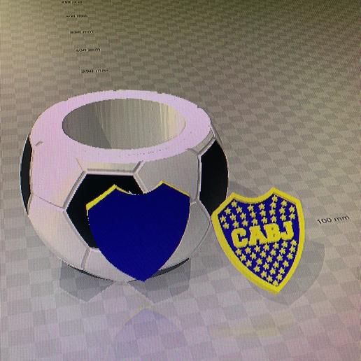 mate boca pelota Fussball 2 stl mates futbol Fußball escudo Fluss racing arte 3D print model - Mito3D