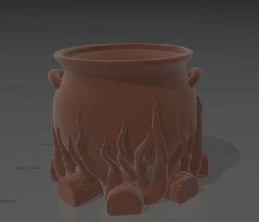 mate cauldron fire stepped 3d mate matecaldero mate cauldron cauldron 3d staggered  3d print model - Mito3D