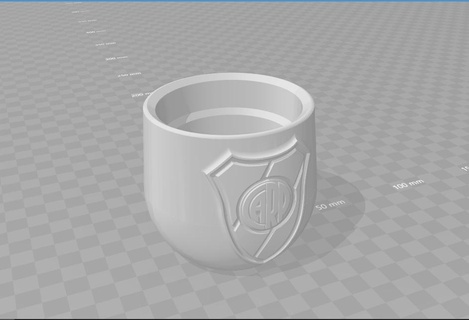 mate de river con escudo para pintar cup 3d print model - Mito3D