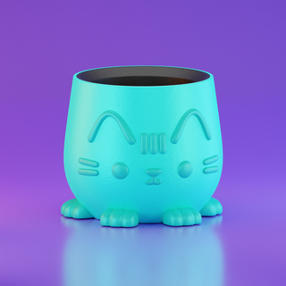 companheiro gato Kawaii chá maçante Relva erva lâmpada Palha caneca copo animais café quente bebida nost3rd polímero 3d print model - Mito3D