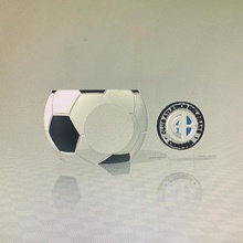 companheiro pelota tbol clube atl tico Belgrano el escudo imprime separado companheiros táxi futbol Argentina 3d print model - Mito3D