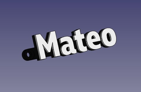 mateo keychain keyring key chain ring 3d print model - Mito3D