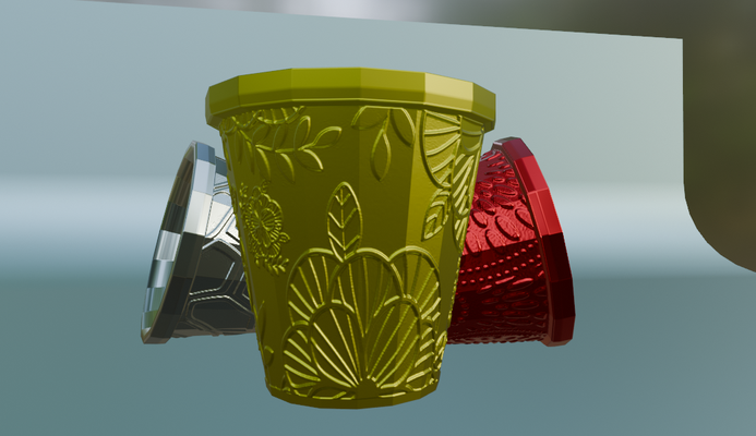 matera flores maceta plantas sacudir n recipiente taza jard decorar hogar 3d print model - Mito3D