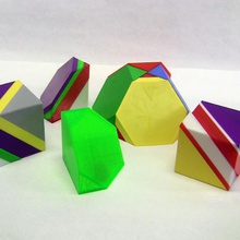 math puzzle cube hexagonale de dissection jeu 3d print model - Mito3D