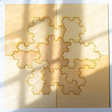 mathematical art toy laser cutting koch snowflake puzzle math lasercut fractal 3d print model - Mito3D
