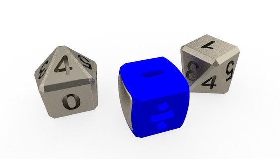 matematico dado gioco tavola dice matematica 3d print model - Mito3D