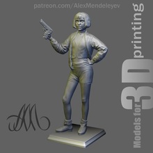 mathilda leon professional art girl gun miniature toy figures sculpture 3d print 3d print model - Mito3D