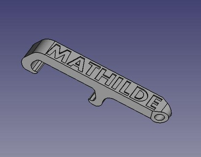 mathilde bolsillo botella abrelatas llave anillo nombre 3d print model - Mito3D