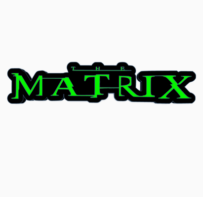 matriz logo monitor by maniacmancave3d neo keanu reeves película estante decoración hombre cavernas 3d print model - Mito3D
