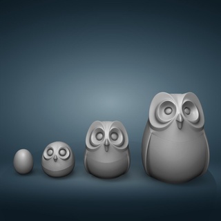matryoshka doll owl 3d print model - Mito3D