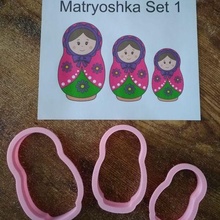 matryoshka nesting dolls cookie cutter set russia cutters fondant baking accessories cookies kitchen bakery 3d print model - Mito3D