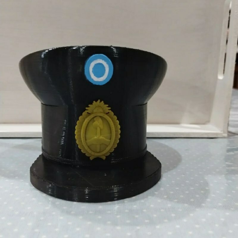 matte police cap polymer mushroom 3D print model - Mito3D