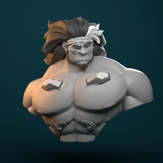 mauga overwatch 2 Art bust 3d print model - Mito3D
