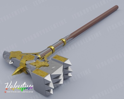 malmener +1 Baldur 39 porte 3 cosplay costume dnd fantaisie robe marteau Humain soutenir proxénétisme jeu rôle stls épée 3d print model - Mito3D