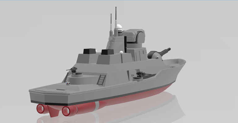 montagna kea pattuglia barca gioco battletech battlemech mech mecha serbatoio militare nave guerra navale distruttore lanciamissili 3d print model - Mito3D