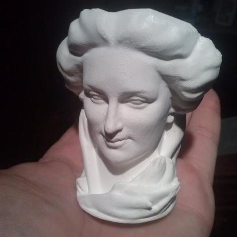 maurice xhrouets donna a capo di una statua art 3dscan deco nouveau il belgio bruxelles faccia mani i capelli lunghi la fotogrammetria scultura persone 3D print model - Mito3D