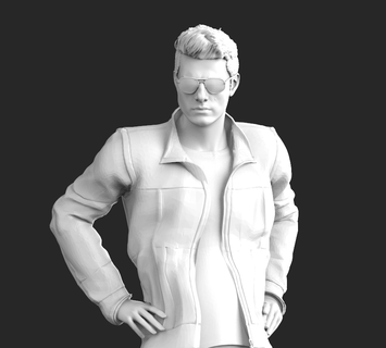 independente topo arma fogo tom cruzeiro óculos humano figura diorama pessoa miniatura 3d print model - Mito3D