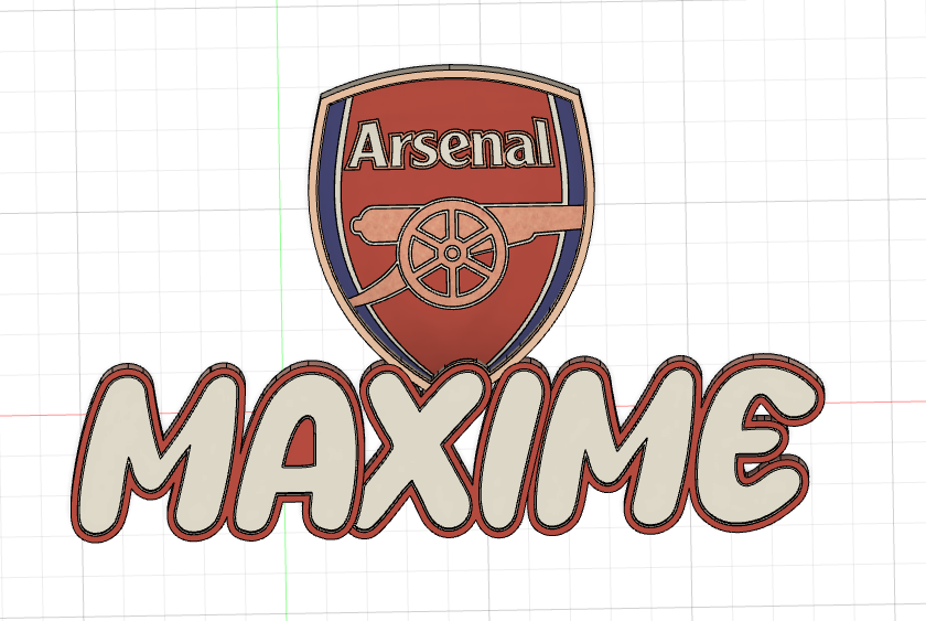 maxime Arsenal Name Lampe Fußball Verein Englisch Logo Mannschaft 3D print model - Mito3D